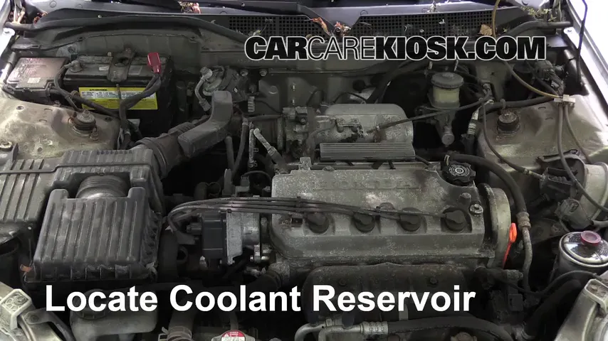 2000 Honda Civic EX 1.6L 4 Cyl. Coupe (2 Door) Coolant (Antifreeze) Add Coolant